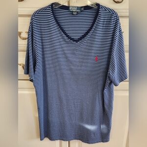 Ralph Lauren Blue and Red Short Sleeve Tee
